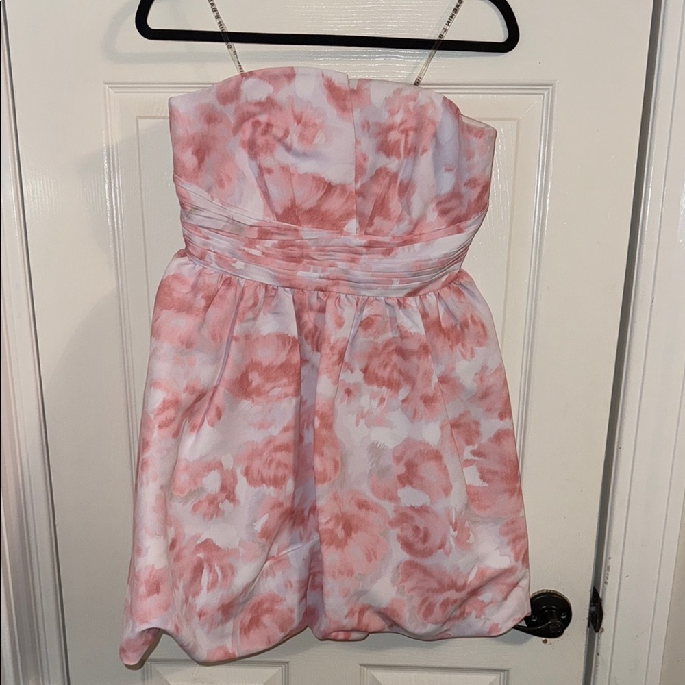 Floral Pink Womens Mini Dress